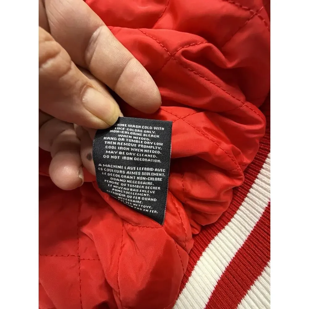 Hudson Outerwear Bomber Jacket Red Ballers With Random Patches NWT 2XL Msrp $180